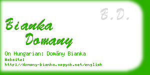 bianka domany business card