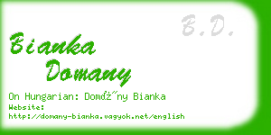 bianka domany business card